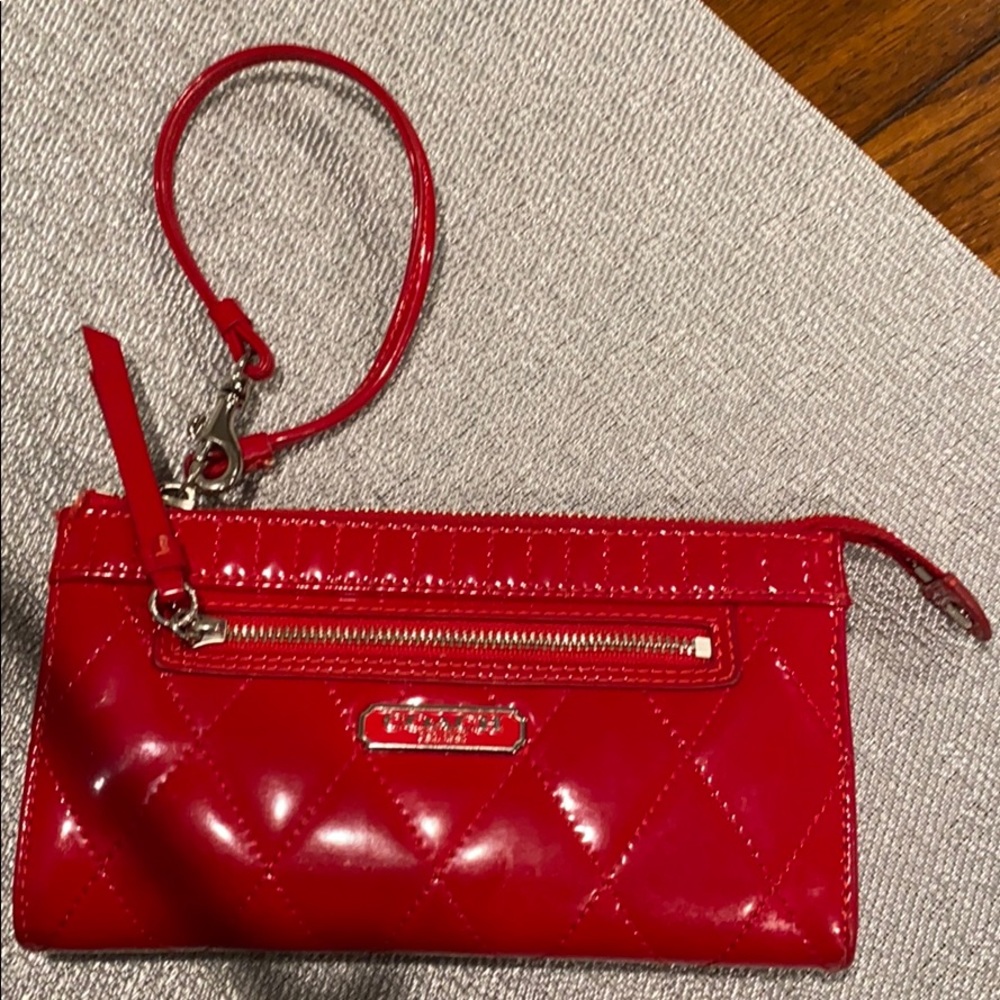 Coach red patent wristlet!